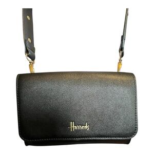 Harrods Small Black Thick Strap Crossbody New